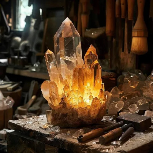 Comparison of natural vs heat-treated citrine under microscope