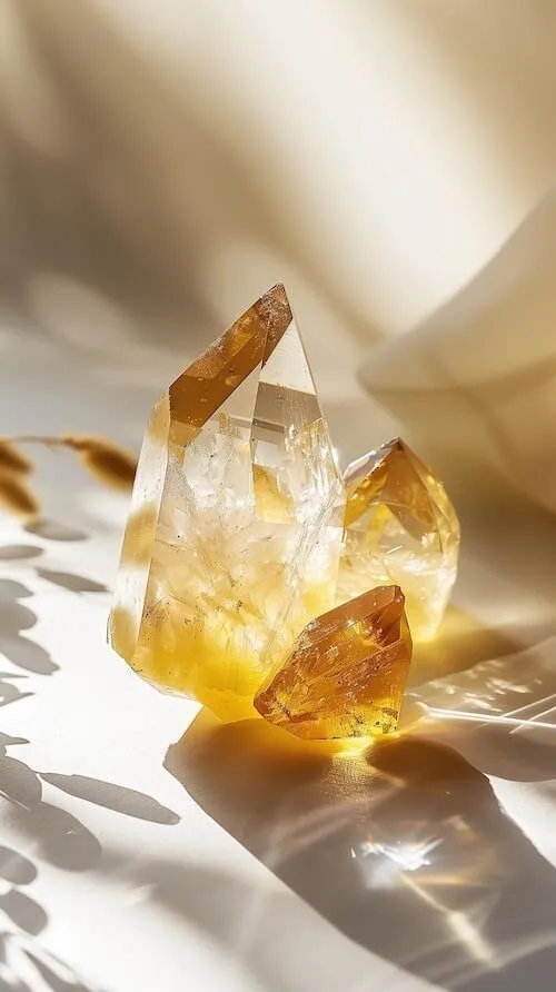 Side-by-side comparison of natural vs heat-treated citrine